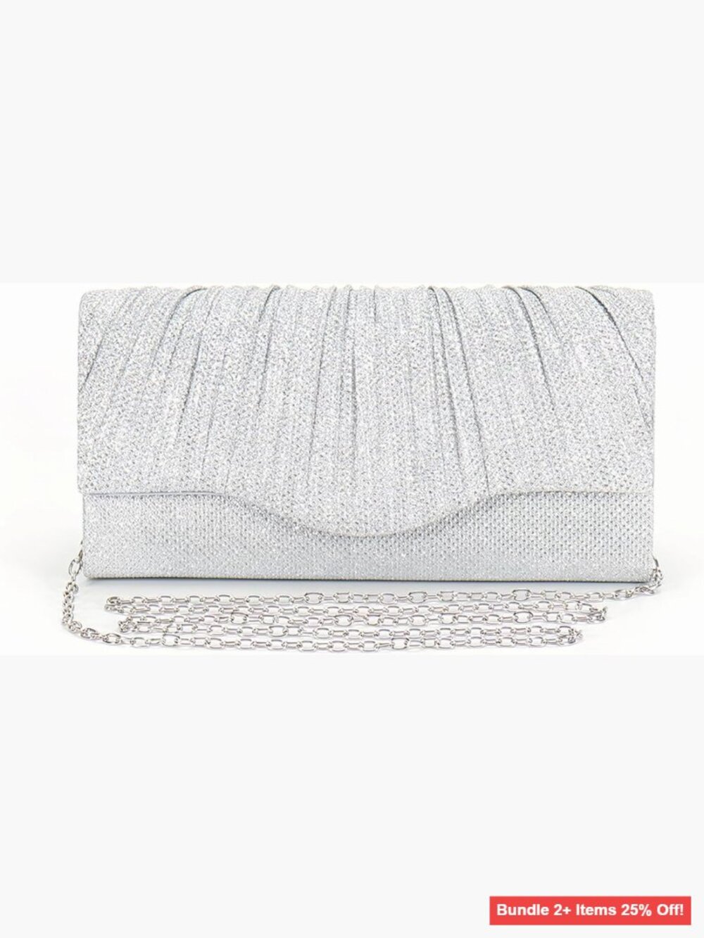Sparkling Evening Clutch with Removable Chain, Formal Envelope Handbag for